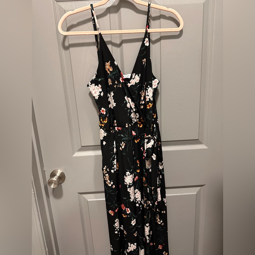 Kaileigh Black Floral long Jumpsuit